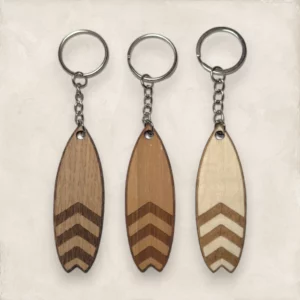 Porte-clés personnalisé gravé bois Surf
