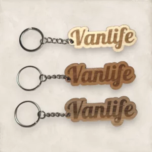 Porte-clés gravé bois Vanlife